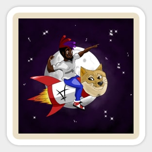 Veillie Starr- Dogecoin to the Moon! Sticker